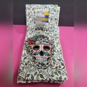 Fiesta Tableware 2 Pk Fiesta Skull Kitchen Towels 100% Cotton New